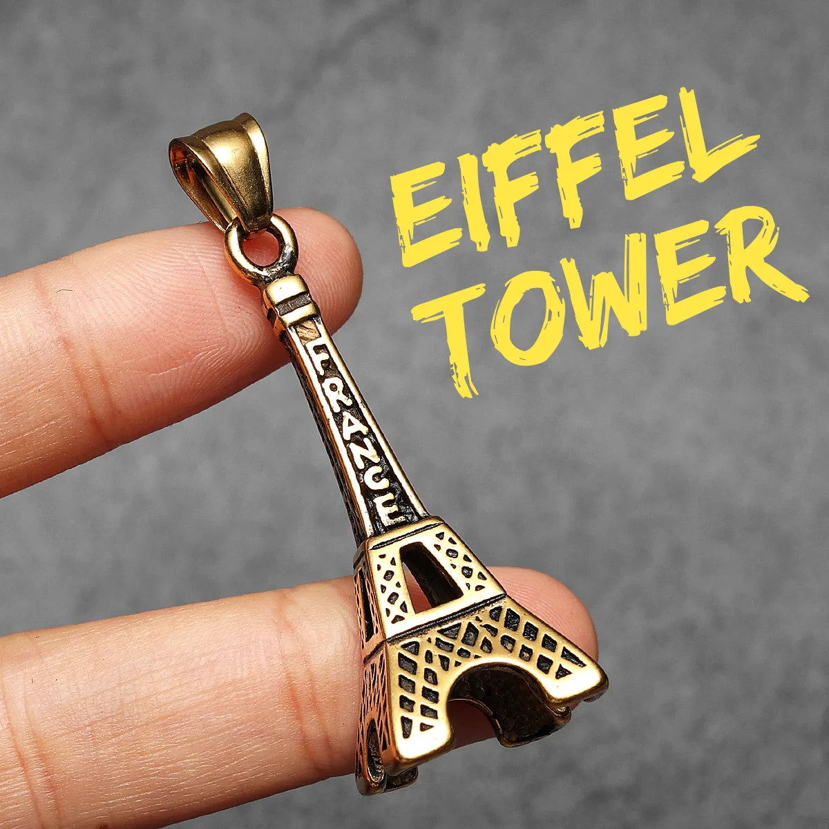 Eiffel Tower Pendant Necklace — Stainless Steel