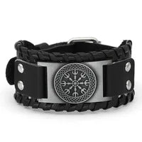 New Retro Wide Leather Nordic Rune of Odi Bracelet Men's Bracelet Celtic Viking Jewelry Bracelet Accessories Party Gifts