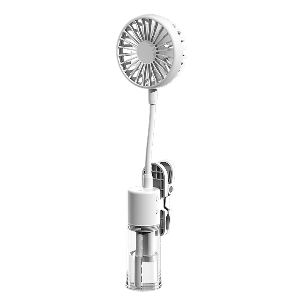 New Spray Clip Fan, 2-in-1 Hydrating and Cooling Fan, Portable USB Rechargeable Mini Handheld Cooling Spray Fan