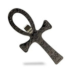 Vintage Carved Egyptian Scriptures Big Ankh Cross Finger Ring For Women Men Gothic Open Crosses Amulet Band Jewelry