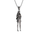 Vintage Punk Mythology Style Metal Sexy Angel Goddess Pendant Necklace for Men Women Classic Mysterious Souvenir Jewelry