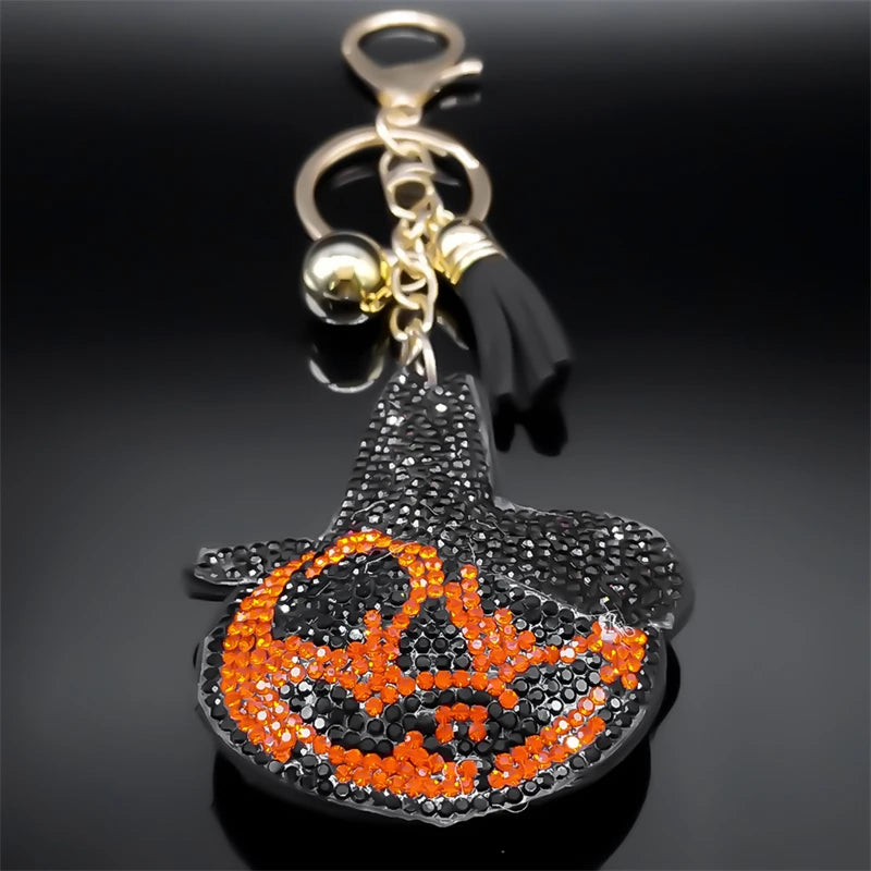 Iced Out Key Steel Pendant Halloween Ghost Pumpkin