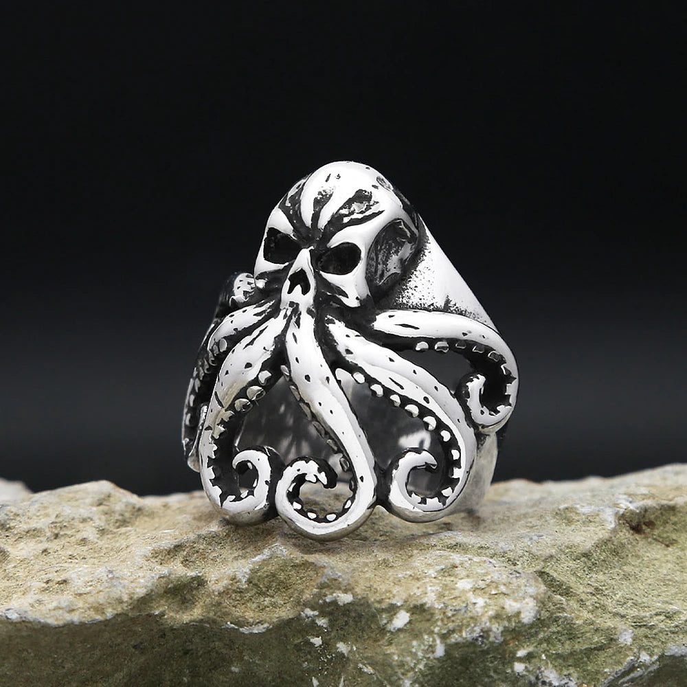 Octopus Skull Ring — Stainless Steel