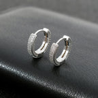 Women's Fashion Shiny Crystal Full Filled Hoop Earrings Micro Zirconia Copper Tiny Huggies Female Trendy Earring