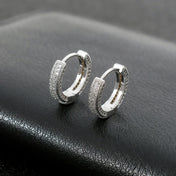 Women's Fashion Shiny Crystal Full Filled Hoop Earrings Micro Zirconia Copper Tiny Huggies Female Trendy Earring