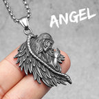 Angel Wing Pendant Necklace — Stainless Steel