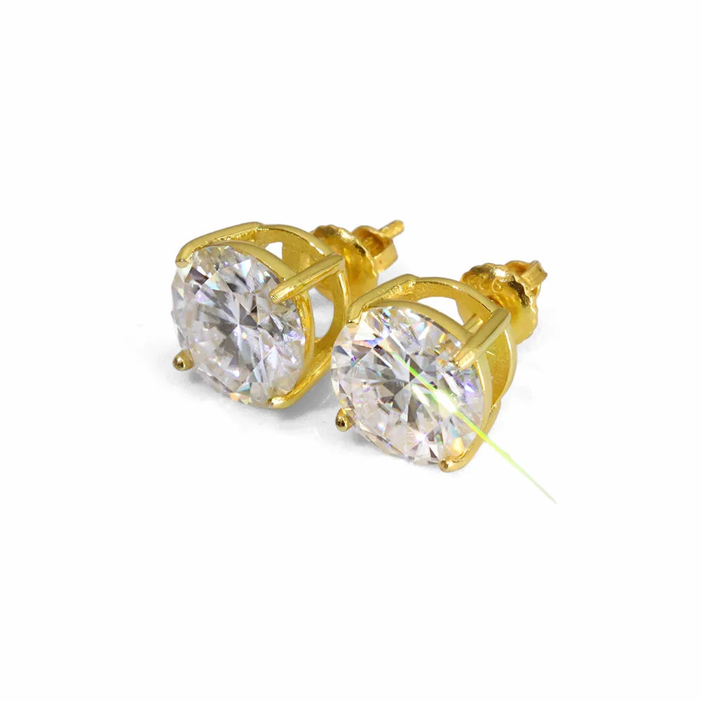 Moissanite Earring 925 Silver 10MM Round Cut