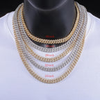 10mm Hip Hop Cubic Zircon CZ Iced Out Bubbles Cuban Link Chain Necklace For Men Women Jewelry Birthday Personalized Gift