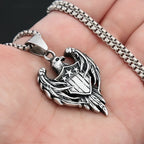 Eagle Steel Pendant Double Sided Retro Army Punk