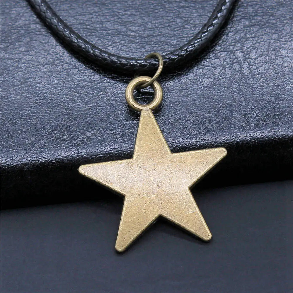 Pentagram Pendant Necklace for Men 45cm Chain