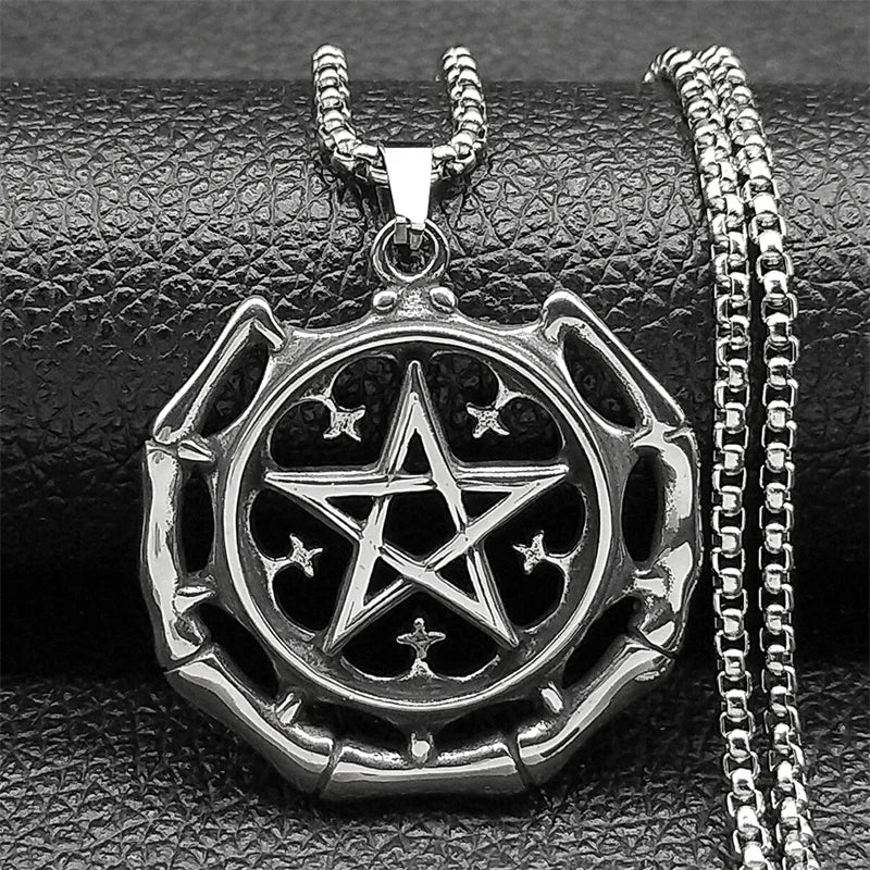 Star Celtic Steel Pendant Vintage Witch Knot Pentagram