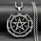 Star Celtic Steel Pendant Vintage Witch Knot Pentagram