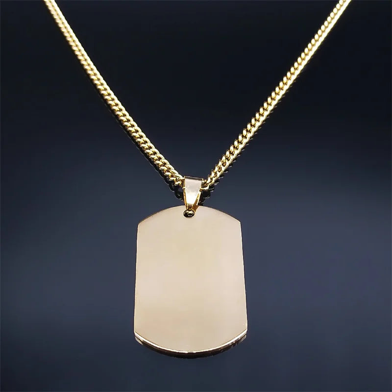 SAINT MICHAEL Archangel Pendant Necklace For Women Men Stainless Steel Dog Tag Metal Shape Necklaces Religious Jewelry