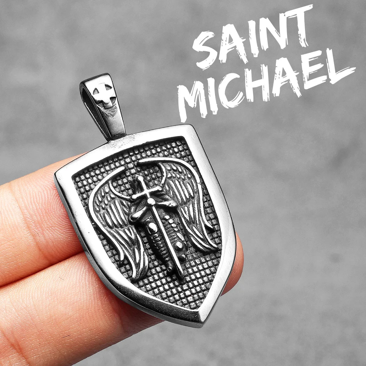 Archangel St.Michael Pendants Stainless Steel Men Women Necklaces Chain Punk Rock Retro Jewelry Accessories Best Gift