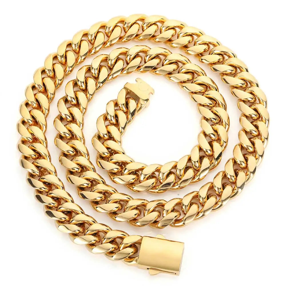 Stainless Steel Cuban Chain Necklace Miami 8/10/12MM