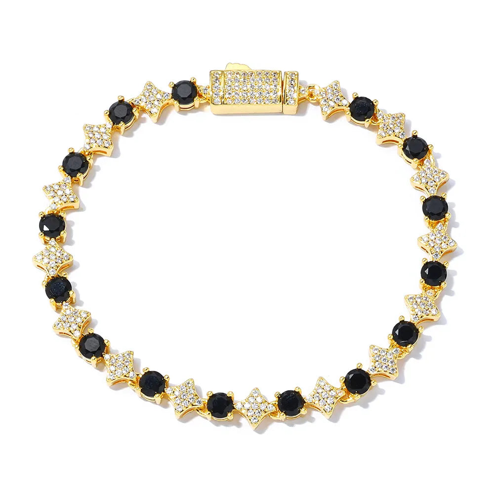 Black Star Tennis Bracelet Statement