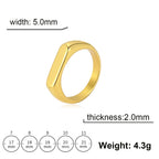 Skyrim Stainless Steel Signet Rings for Men Women Minimalist 5MM Wide Finger Rings 2026 Trend Wedding Couple Jewelry Gift Hot
