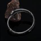 Gothic Vintage Viking Snake Bracelet With Red Stone For Men Women Stainless Steel Punk Rock Animal Bangles Fashion