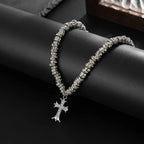 Irregular Jesus Cross Pendant — Silver
