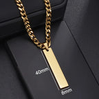 Letdiffery Custom Engraved Eyes Necklaces for Women Men Stainless Sreel Laser Carve Photo Names Square Pendant Jewelry