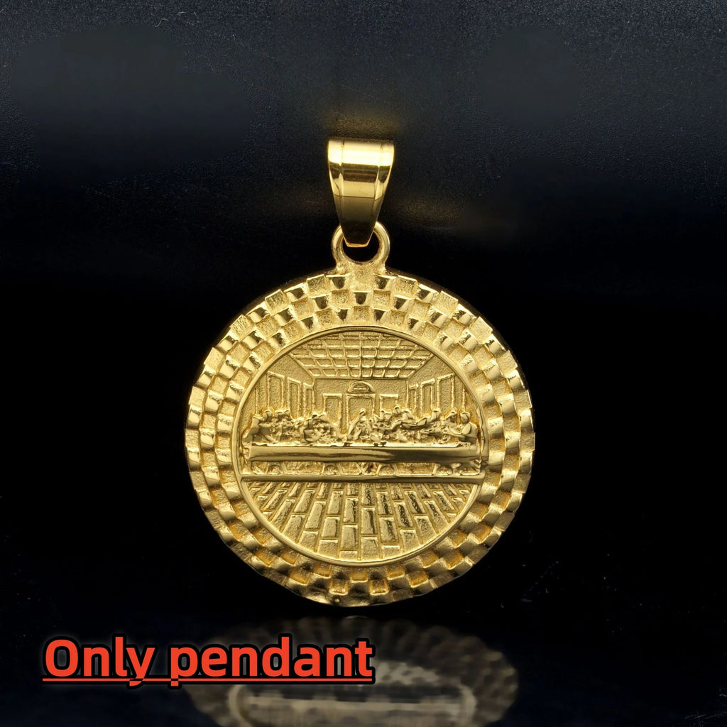 1pc Hip hop gold color Last Dinner Pendant Necklace Ornament 316L stainless steel Pendants Party Jewelry for Men Women