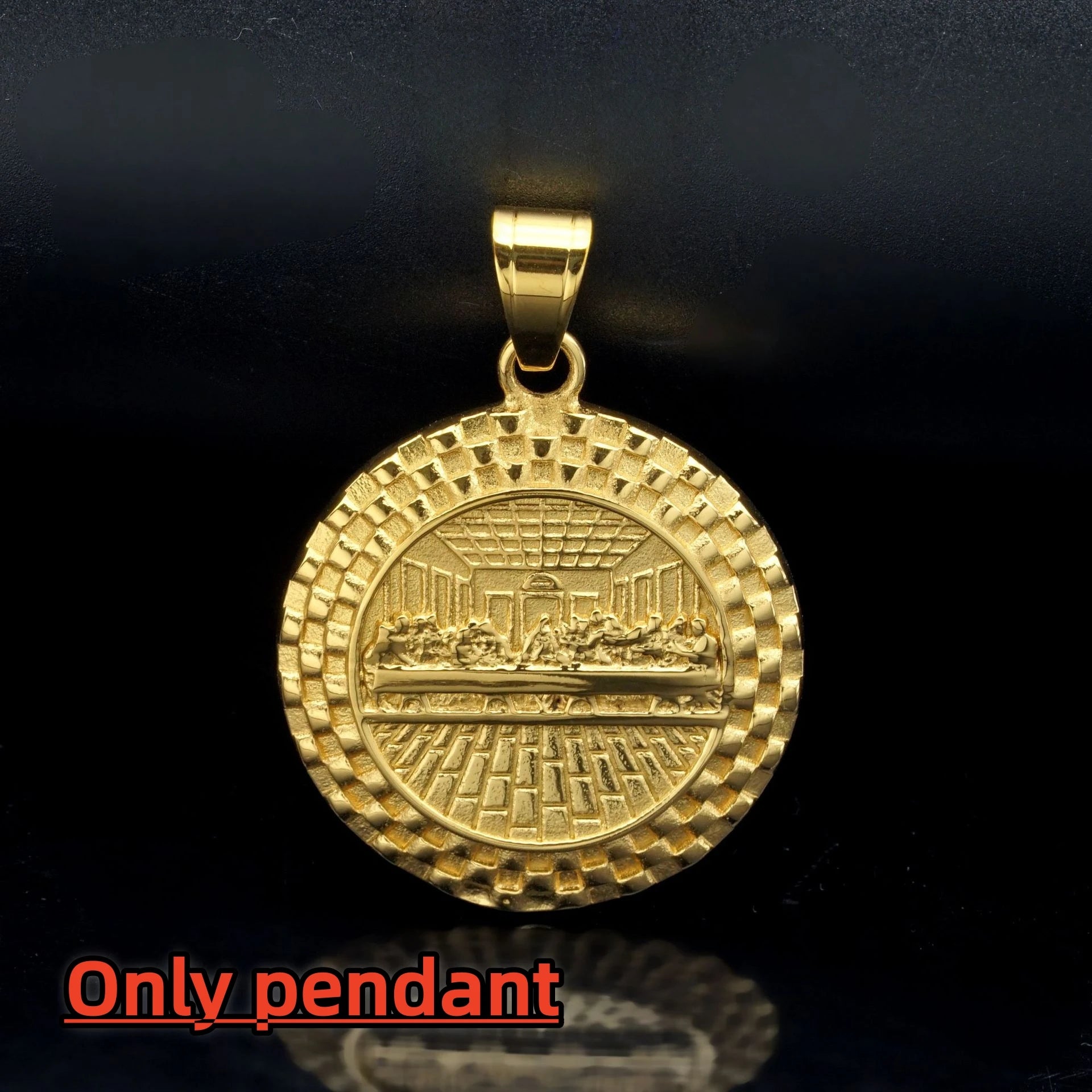 1pc Hip hop gold color Last Dinner Pendant Necklace Ornament 316L stainless steel Pendants Party Jewelry for Men Women