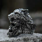 Vintage Domineering Viking Wolf Head Ring For Men Boys Punk Hip Hop 316L Stainless Steel Skull Rings Fashion Amulet Jewelry Gift