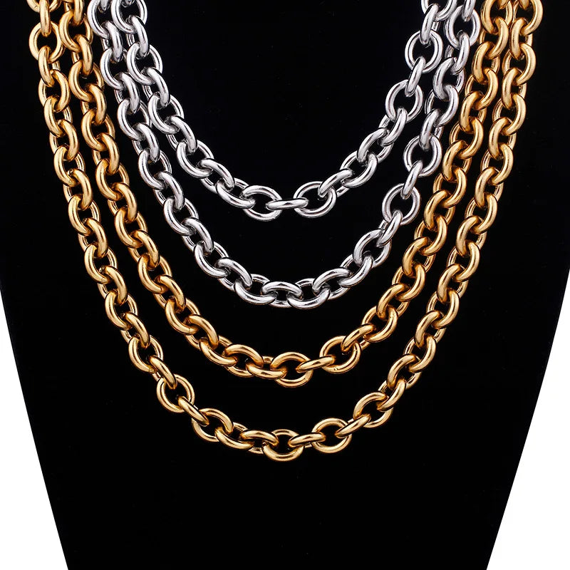 Gold-Tone O Chain Necklace — 8mm