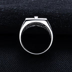 Iced Out Cross Ring — Two-Tone Silver Gold