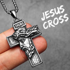 INRI Jesus Cross Religon Amulet Stainless Steel Men Women Necklaces Pendants Chain Punk Trendy Jewelry Creativity Gift Wholesale