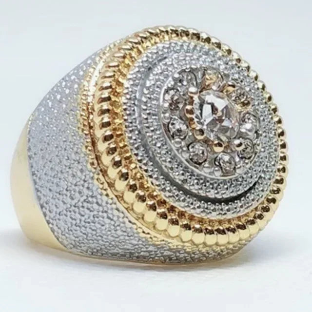 Milangirl Big Hip Hop Rhinestone Men Out Bling Square Ring Pave Setting CZ Wedding Engagement Rings Top Quality
