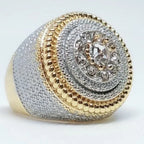 Milangirl Big Hip Hop Rhinestone Men Out Bling Square Ring Pave Setting CZ Wedding Engagement Rings Top Quality