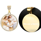 Iced Out Photo Pendant Necklace 35MM Circle