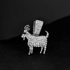 Fashion Gold Goat Pendant Necklace Hip Hop Tennis Chain Necklaces For Women Mens Gifts Motivation Jewelry