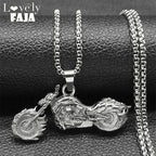Motorcycle Silver Pendant Retro Punk Sweater Sport