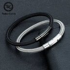 Simple Waterproof 6mm Wire Rope Bracelet For Men Women Stainless Steel Never Fade Handmade Bangles Male Charm Jewelry DIY Gifts