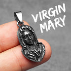 Virgin Mary Pendant Necklace — Stainless Steel