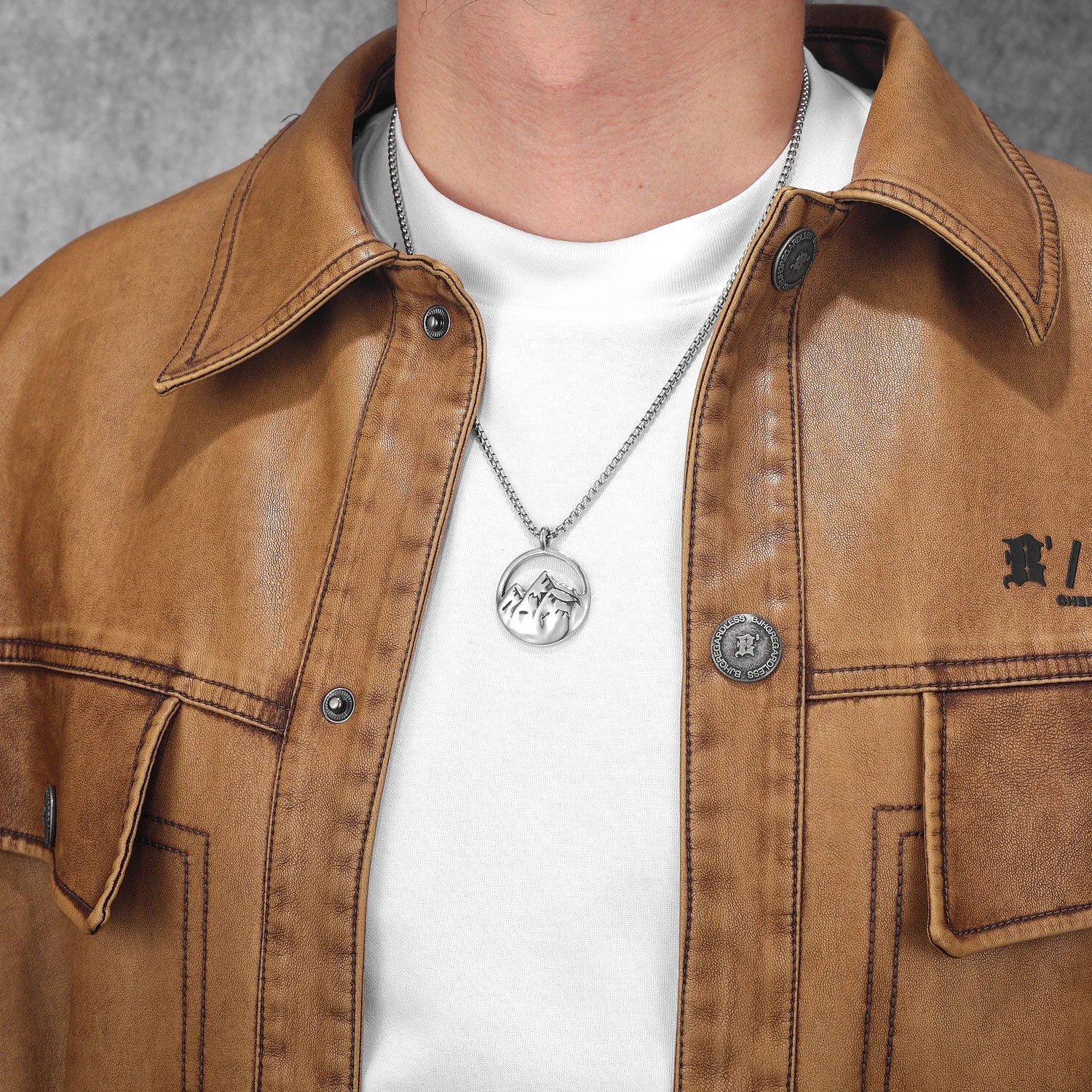 Snow Mountain Minimal Pendant — Stainless Steel