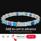 Tennis Bracelet Stainless Steel Blue Sapphire CZ