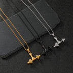 Fitness Dumbbell Pendant Necklace — Stainless Steel