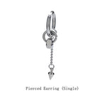 Silver Chain Spike Dangle Earrings Stainless Steel