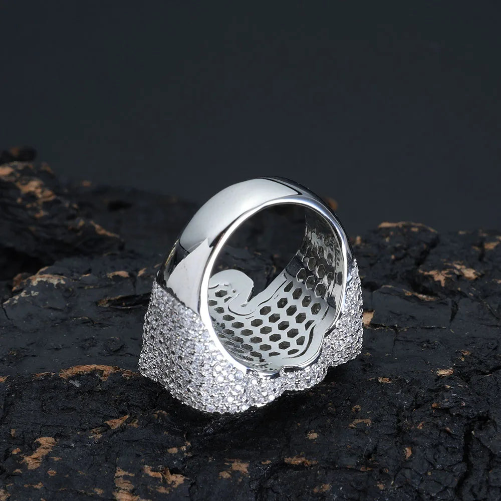 Gold Crown Ring Iced Out CZ Statement