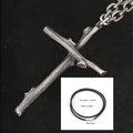 Buyee 925 Sterling Silver Male Cross Pendant Chain Branch Design Necklace for Men Women Fashion Fine Jewelry Chain Gift