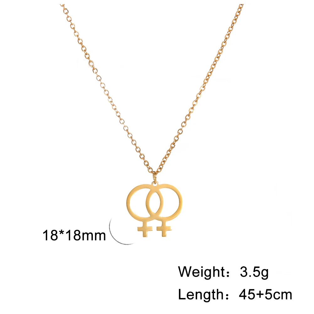 Amaxer Vintage Female Symbol Feminist Venus Necklace for Women Pendant Necklaces Chain Choker Jewelry Gift