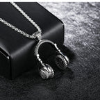 European And N Accessories Hip-hop Rock Music Alloy Headphone Necklace Pendant Titanium Steel Lovers Necklace