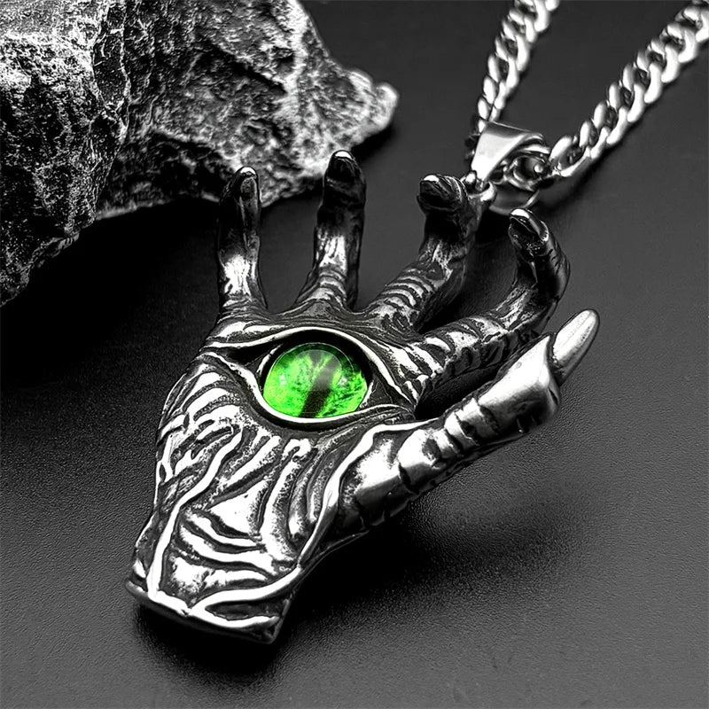 Evil Eye Steel Pendant Gothic Devil's Claws