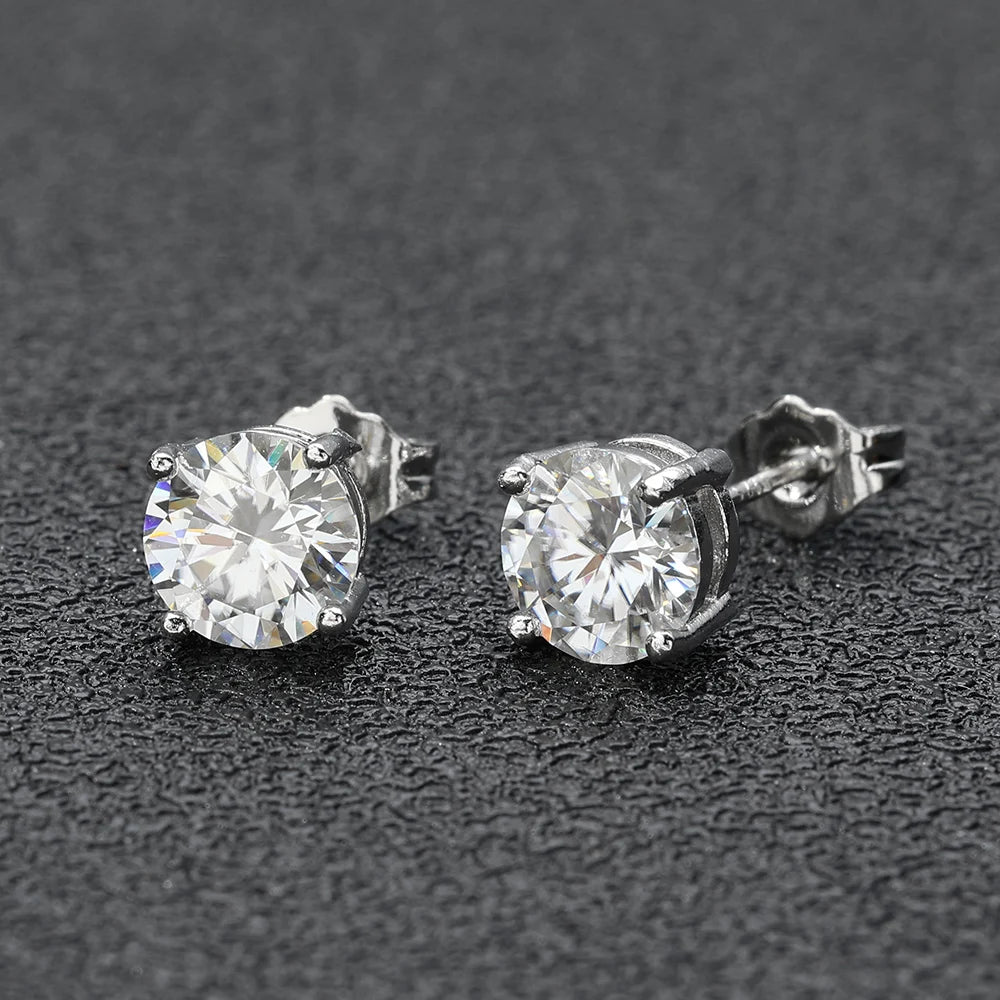 925 Silver VVS Moissanite Stud Earrings