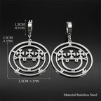Baphomet Steel Earrings Sigeal Sigil Lucifer Dangle