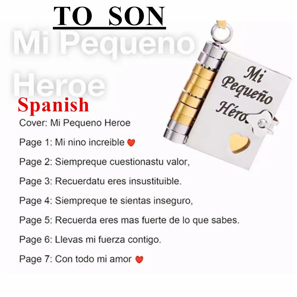 Openable Book Spanish Mi Campeón Son Necklace Mi Pequeña Estrella Daughter Necklaces My Little Star Choker Birthday