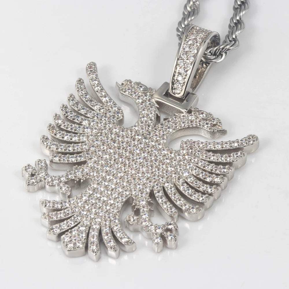 Iced Out Eagle Pendant — 925 Silver